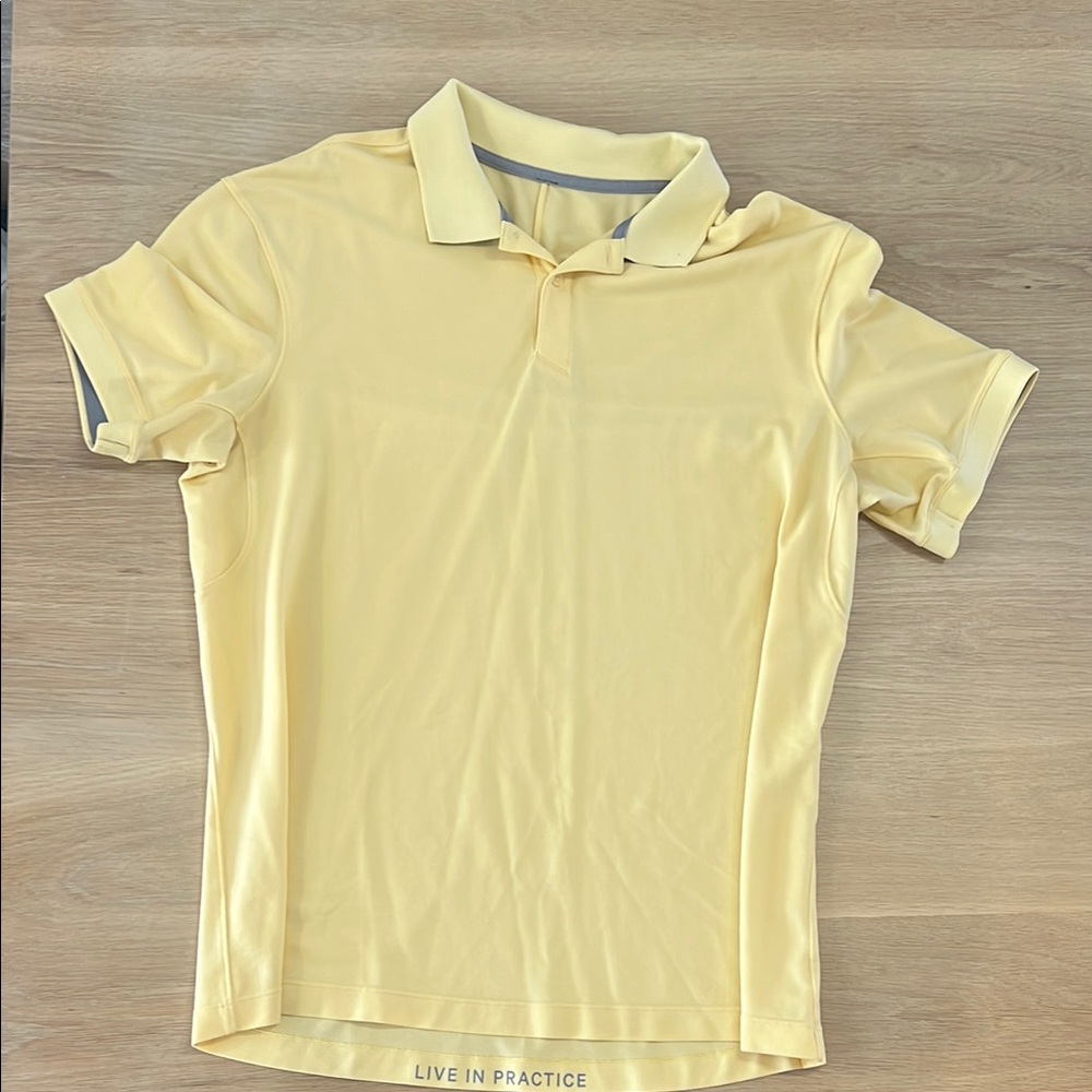 Lululemon Athletica Yellow Polo Shirt with White Collar